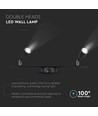 Applique murale LED 9W, noir - 4000K, 840lm, IP20, double tête, intérieur, source lumineuse incluse