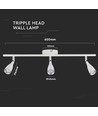 Applique murale LED 13,5W - Blanc, 1260lm, design 3 têtes, source lumineuse incluse