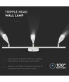 Applique murale LED 13,5W - Blanc, 1260lm, design 3 têtes, source lumineuse incluse