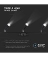 Applique murale LED 13,5W - 3000K, noir
