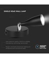 Applique murale LED 4,5W avec interrupteur - 420lm, IP20 intérieur, noir, blanc chaud, source lumineuse incluse