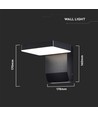 Applique murale rotative carrée 17W - IP65, noir, 2520lm, 3000K, source lumineuse incl.