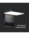 Applique murale rotative carrée 17W - IP65, noir, 2520lm, 3000K, source lumineuse incl.