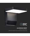 Applique murale rotative carrée 17W - IP65, noir, 2520lm, 3000K, source lumineuse incl.
