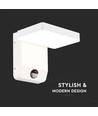 Applique murale carrée blanche 17W avec détecteur - 2580lm, IP65, 3000K, détecteur PIR