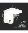 Applique murale carrée blanche 17W avec détecteur - 2580lm, IP65, 3000K, détecteur PIR