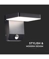 Applique murale LED 17W avec détecteur, carrée - IP65, noir, 2580lm, 3000K, détecteur PIR