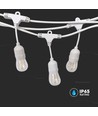 Guirlande lumineuse V-Tac blanche pour 15 ampoules E27, 15 mètres, IP65, 230V, sans source lumineuse