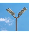 Lampadaire solaire LED 300W - 3500lm, 6400K, aluminium, IP65, avec panneau solaire et batterie