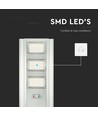 Lampadaire solaire LED 300W - 3500lm, 6400K, aluminium, IP65, avec panneau solaire et batterie
