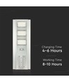 Lampadaire solaire LED 300W - 3500lm, 6400K, aluminium, IP65, avec panneau solaire et batterie