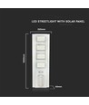 Lampadaire solaire LED 40W - 4300lm, IP65, 6400K, aluminium, avec panneau solaire et batterie