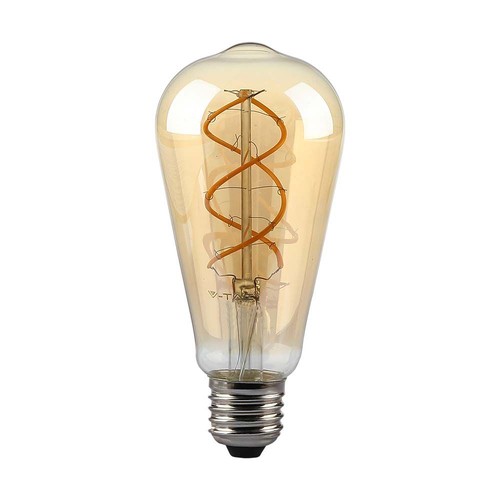 Ampoule LED E27 5W dimmable - ST64, filament, verre ambré, blanc extra chaud 1800K