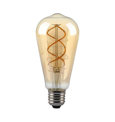 Ampoule LED E27 5W dimmable - ST64, filament, verre ambré, blanc extra chaud 1800K