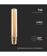 Ampoule LED Art Filament 2W E27 T30 - 1800K, verre ambré, effet vintage, gravure laser