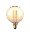 Ampoule LED Art Filament 4W E27 G125 - Verre ambré, 1800K, gravures laser, filament blanc chaud