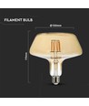 Ampoule LED filament E27 8W - Verre ambré, 620lm, 1800K, angle 300°