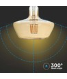 Ampoule LED filament E27 8W - Verre ambré, 620lm, 2200K, angle 300°