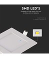 Dalle LED encastrable carrée 6W - 490lm, 6400K, Coupe: 11cm, Dim: 12x12cm, driver incl.