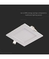 Dalle LED encastrable carrée 6W - 490lm, 6400K, Coupe: 11cm, Dim: 12x12cm, driver incl.