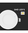 Panneau LED 3W - avec driver EMC, 6400K, rond
