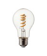 Ampoule LED filament spirale E27 4W - GLS, verre clair, 300lm, blanc chaud, remplace 28W