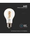 Ampoule LED filament spirale E27 4W - GLS, verre clair, 300lm, blanc chaud, remplace 28W
