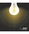 Ampoule LED filament spirale E27 4W - GLS, verre clair, 300lm, blanc chaud, remplace 28W