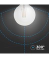 Ampoule LED filament E27 12W G125 - 1521lm, verre clair, 4000K