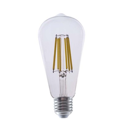 Ampoule LED filament E27 4W - ST64, 840lm, verre clair, 3000K, blanc chaud