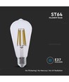 Ampoule LED filament E27 4W - ST64, 840lm, verre clair, 3000K, blanc chaud