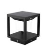 Borne solaire LED 2W avec détecteur - IP65, 3000K, noir, 14x14cm, garantie 3 ans