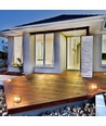 Borne solaire LED 2W avec détecteur - IP65, 3000K, noir, 14x14cm, garantie 3 ans