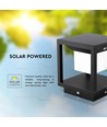 Borne solaire LED 2W avec détecteur - IP65, 3000K, noir, 14x14cm, garantie 3 ans