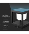 Borne solaire LED 2W avec détecteur - IP65, 3000K, noir, 14x14cm, garantie 3 ans