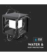 Borne solaire LED 2W avec détecteur - IP65, 3000K, noir, 14x14cm, garantie 3 ans