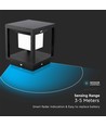 Borne solaire LED 2W avec détecteur - IP65, 3000K, noir, 14x14cm, garantie 3 ans