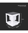 Borne solaire LED 2W Solara avec détecteur - IP65, 3000K, blanc, garantie 3 ans