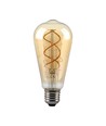 Ampoule LED filament E27 4,8W dimmable - ST64, Verre ambré, 1800K, Lumière vintage