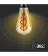 Ampoule LED filament E27 4,8W dimmable - ST64, Verre ambré, 1800K, Lumière vintage