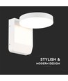 Applique murale LED ronde 17W - IP65, blanc, 2500lm, 3000K, éclairage de façade