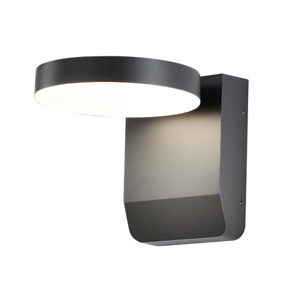 Applique murale 17W - LED, 3000K, boîtier noir, ronde, IP65