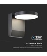 Applique murale 17W - LED, 3000K, boîtier noir, ronde, IP65