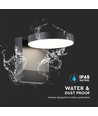 Applique murale 17W - LED, 3000K, boîtier noir, ronde, IP65