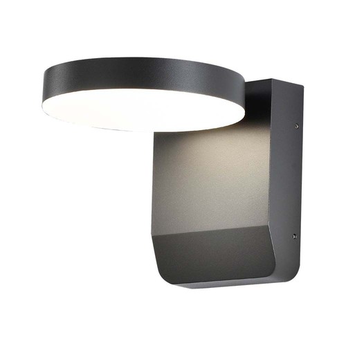 Applique murale LED ronde 17W - 2480lm, IP65, noir, 4000K, éclairage de façade extérieur