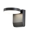 Applique murale LED ronde 17W - 2480lm, IP65, noir, 4000K, éclairage de façade extérieur