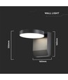 Applique murale LED ronde 17W - 2480lm, IP65, noir, 4000K, éclairage de façade extérieur