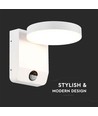 Applique murale LED 17W avec détecteur, ronde - IP65, blanc, détecteur de mouvement PIR, 2480lm, extérieur/intérieur