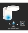 Applique murale LED 17W avec détecteur, ronde - IP65, blanc, détecteur de mouvement PIR, 2480lm, extérieur/intérieur