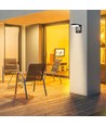 Applique murale LED 17W avec détecteur, ronde - IP65, 4000K, noir, détecteur PIR, extérieur, 2480lm